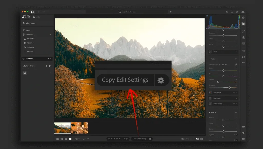Adobe Lighroom Settings