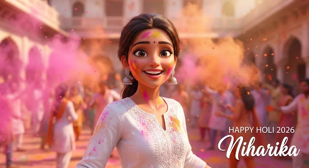Holi 2026 AI Photo Editing Prompts : Solo Girl Aesthetic Holi